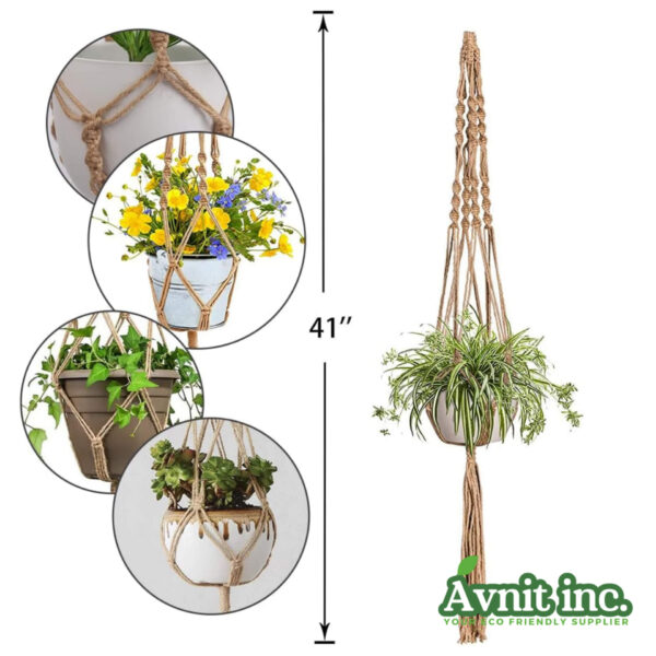 40201 EcoSuspend Jute Natural Planter Hanger 2