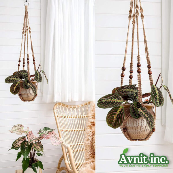 40204 GreenLift Jute Eco Lift Planter Hanger 2