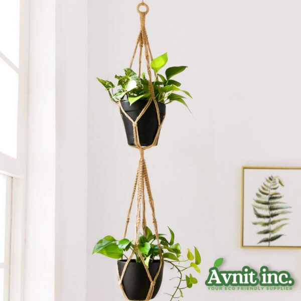 40204 GreenLift Jute Eco Lift Planter Hanger 4